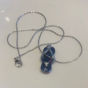 Source Unknown Silver and Blue Necklace